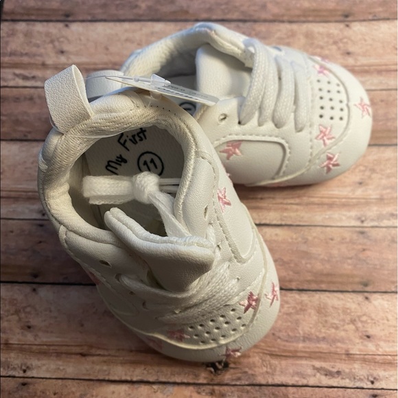 Other - White and pink leather baby sneakers